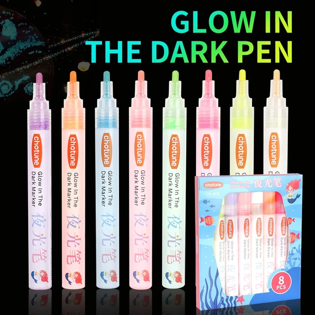 8 Colors/set Neon UV Fluorescent Acrylic Paint Pens, Paint Markers, Glow in  The Dark Bright DIY Luminous Marker Pen Art Supplies - AliExpress